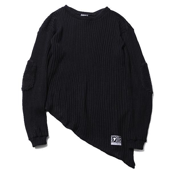 SILLENT FROM ME GHOST -Asymmetry Knit Sweater- WHITE
