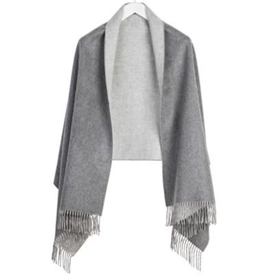 カシミアリバーシブルストール グレー/REVERSIBLE STOLE GREY/ - ジョンストンズ通販店舗 ｜ johnstonsなら