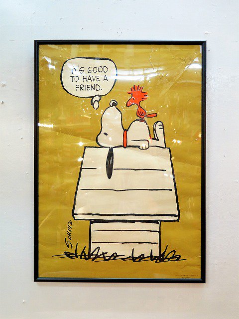 1970 S ヴィンテージ Snoopy 額入りポスター アンティーク ビンテージのインテリア家具や雑貨 店舗什器の通販ならwant Antique Life Store