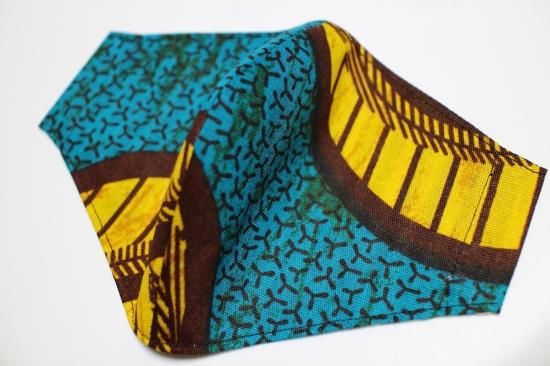 夏仕様 アフリカ布ハンドメイドマスク メール便 送料無料 アフリカ雑貨 オリジナル Kwa Malogo クワァ マロゴ