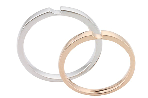 結婚指輪　プルーヴD　K10ホワイトゴールド・ピンクゴールド　２万円台
