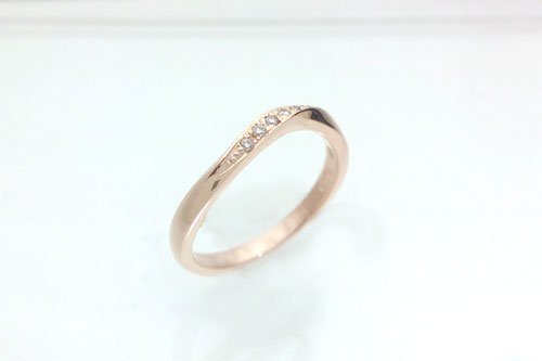 プルーヴA K10ピンクゴールド　ダイア　結婚指輪　２万円台