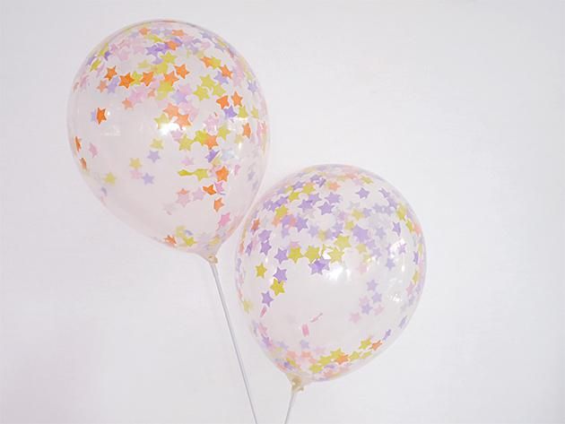 パステル スター型コンフェッティ入りバルーン(30cm)5枚入- Ginger Ray
