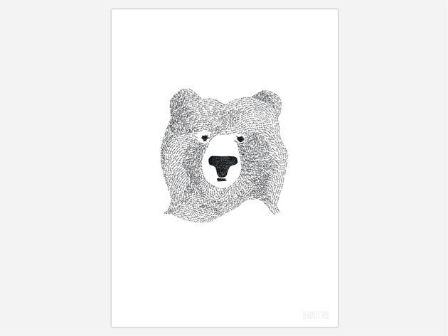 BEAR OF FEW WORDS BLACK アートプリントA4 - SEVENTY TREE