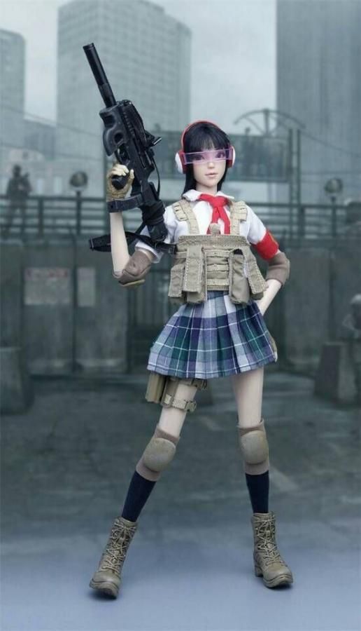 1 6 technic toys 2016 girl fighter red scarf 美人ガール戦士 レッド