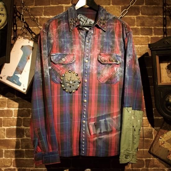 iNK Studs Custom Check Shirt