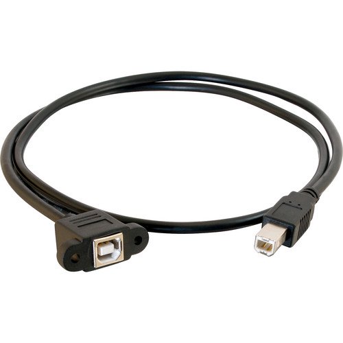 C2G Panel-Mount USB 2.0 B to Type B Male Cable (Black) - プロジェクターの通販専門店