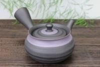 常滑焼黒窯変福形緑襟巻急須二客セット - 常滑焼急須 宇幸窯