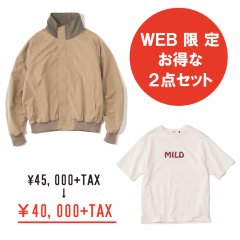 WEBꥻåȡLoose Fitted Blouson (Beige) & Mild Wild Printed Tee (White)Size 2