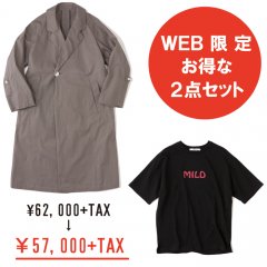 WEBꥻåȡSide Slitted Long Coat (Gray) & Mild Wild Printed Tee (Black)Size 2