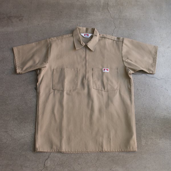 BEN DAVIS(ベン デイビス) / S/S HALF ZIP SHIRT SOLID(ショート