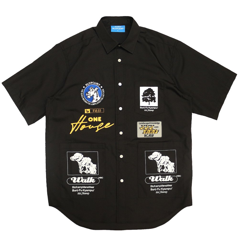 BLUFCAMP ブルーフキャンプ / BLUFCAMP Emblem short sleeves shirt - EFILEVOL(エフィレボル)  / THE NERDYS(ザ ナーディーズ) 公式通販 | BIN(ビン)中目黒、BIN(ビン)富山