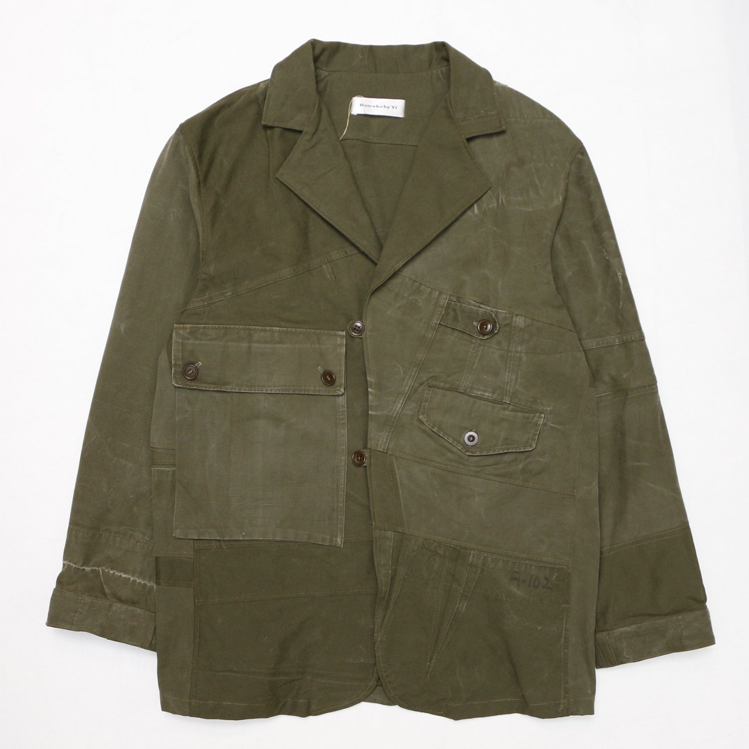 Remake by Yi / Blazer Jacket (KL  Seyntex Vintage  Dutch Thick Military Fatigues ) 