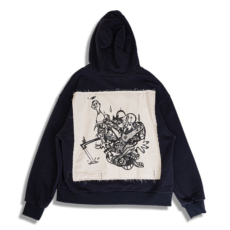 DARENIMO ˥ / tokunaga X applique hoodie