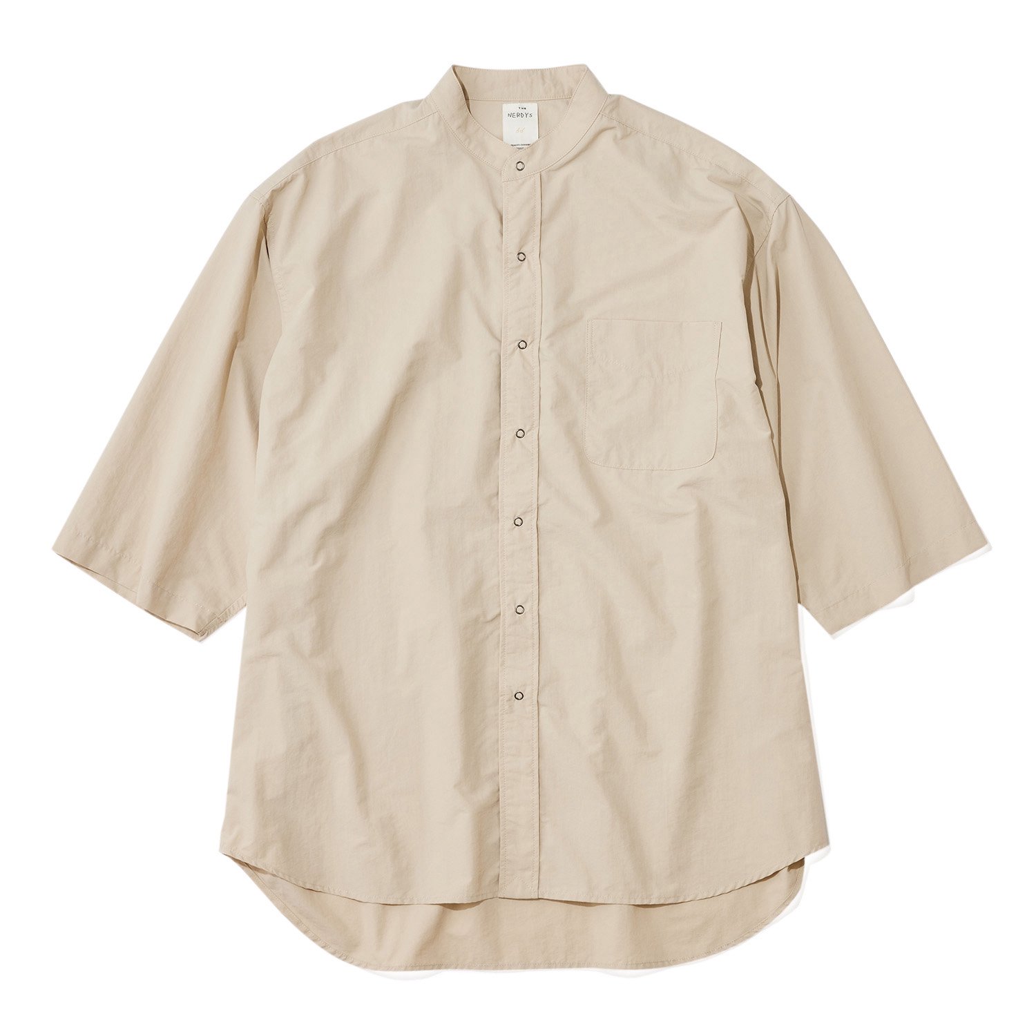 THE NERDYS  ʡǥ / Three Quarters Sleeve Band Collar Shirt