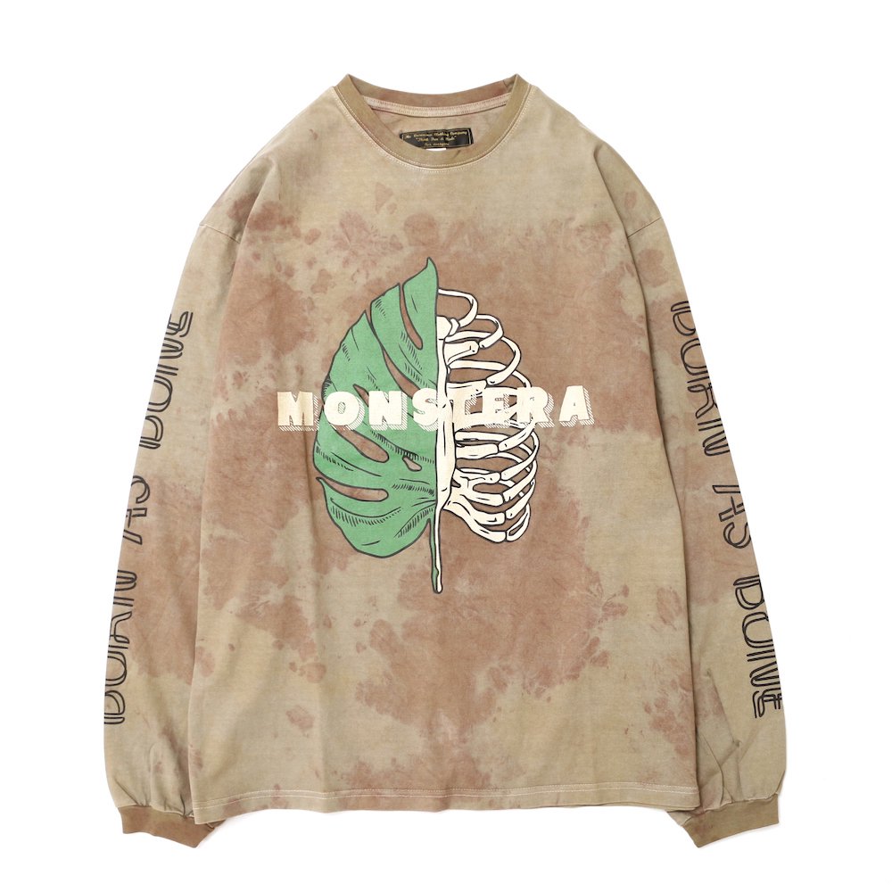 DARENIMO ˥ /  born as bone LS / monstera / OliveBrown Tyedie