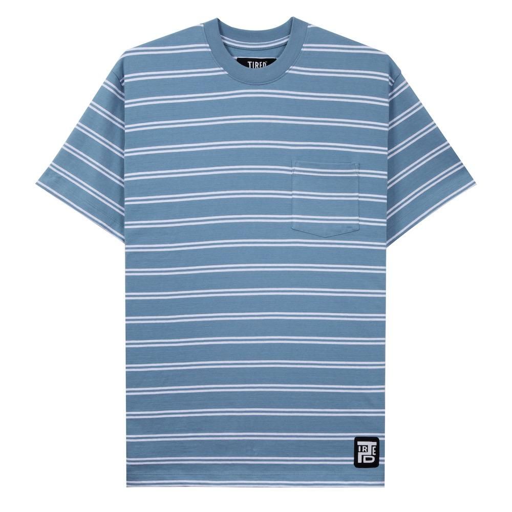 Tired å / Stamp Striped Pocket Tee (ORGANIC COTTON)