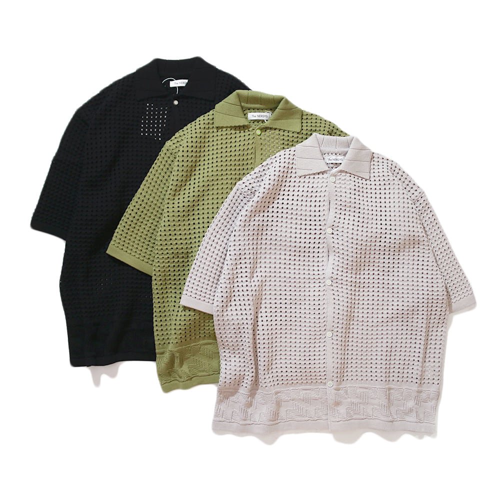 <img class='new_mark_img1' src='https://img.shop-pro.jp/img/new/icons8.gif' style='border:none;display:inline;margin:0px;padding:0px;width:auto;' />THE NERDYS  ʡǥ / Knit Open Polo shirt
