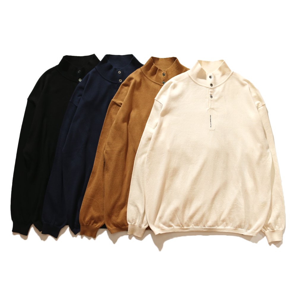 <img class='new_mark_img1' src='https://img.shop-pro.jp/img/new/icons8.gif' style='border:none;display:inline;margin:0px;padding:0px;width:auto;' />THE NERDYS / Organic Cotton Stand collar L/S Polo Shirt