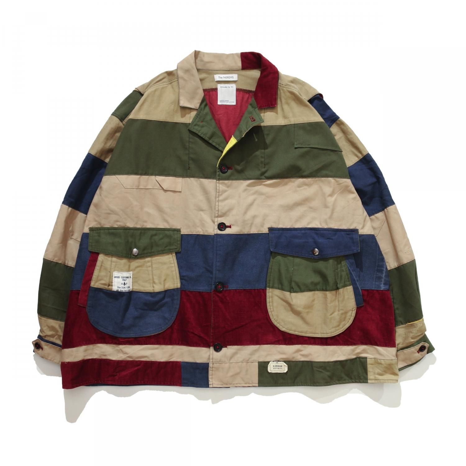 <img class='new_mark_img1' src='https://img.shop-pro.jp/img/new/icons20.gif' style='border:none;display:inline;margin:0px;padding:0px;width:auto;' />The NERDYS  Remake by Yi /  Multi Pattern Safari Jacket (1)

