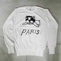 LAMINA(ߥ) / PARIS Dog Illust Embroidery Knit