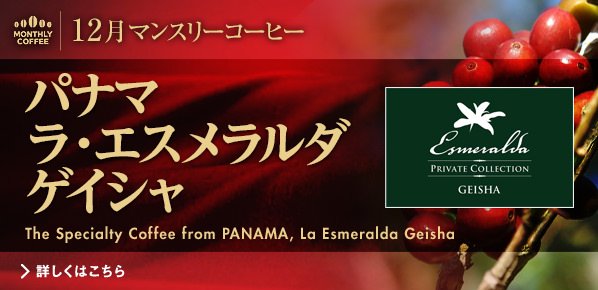 12月マンスリーコーヒー　〈パナマ〉ラ・エスメラルダ ゲイシャ