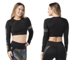 ZUMBAۥ Zumba Futuristic Long Sleeve Crop Top 20222 󥰥꡼֥åץȥåס֥å