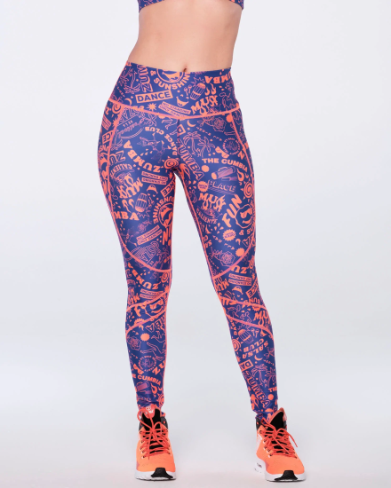 【ZUMBA】ズンバ Fun & Sunshine High Waisted Ankle Leggings 2022秋1  サンシャインハイウエストアンクルレギンス／パープル - ＺＵＭＢＡ【ズンバ】ウェア専門店~family~