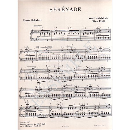シューベルト　《セレナーデ》 - 輸入楽譜（アコーディオン、シャンソン、クラシック、ヨーロッパ）の通販　【アンサンブル・ミュージック】