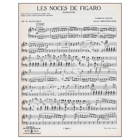 モーツァルト　《フィガロの結婚　序曲》 - 輸入楽譜（アコーディオン、シャンソン、クラシック、ヨーロッパ）の通販　【アンサンブル・ミュージック】