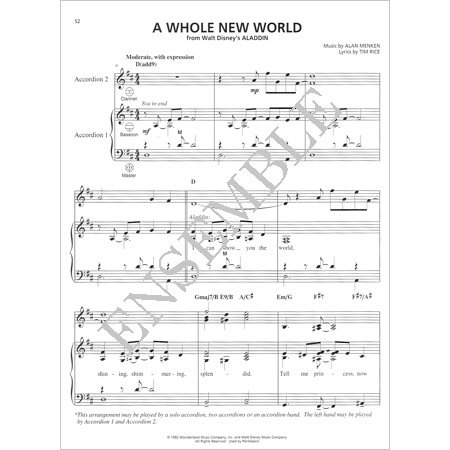 アコーディオンのためのディズニー ソング 第３版 アコーディオン楽譜 シャンソン楽譜 ヨーロッパ輸入楽譜の通販 アンサンブル ミュージック