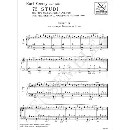 ツェルニー，カール　《第一課程練習曲 Op.599》　スタンダードベース - 輸入楽譜（アコーディオン、シャンソン、クラシック、ヨーロッパ）の通販　 【アンサンブル・ミュージック】