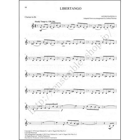 ピアソラ 25 タンゴ クラリネットu0026ピアノ - 輸入楽譜（アコーディオン、シャンソン、クラシック、ヨーロッパ）の通販 【アンサンブル・ミュージック】