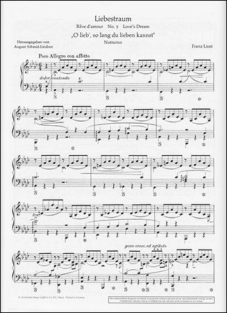 リスト　愛の夢　第3番　変ホ長調　ピアノ - 輸入楽譜（アコーディオン、シャンソン、クラシック、ヨーロッパ）の通販　【アンサンブル・ミュージック】