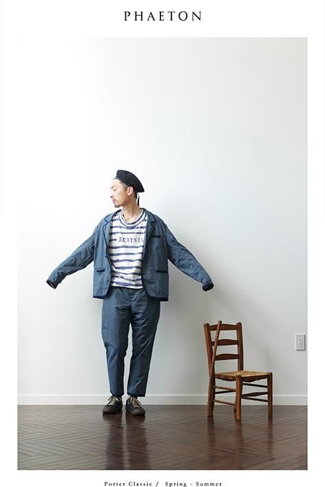 Porter Classic INDIGO STRIPE VEST インディゴ