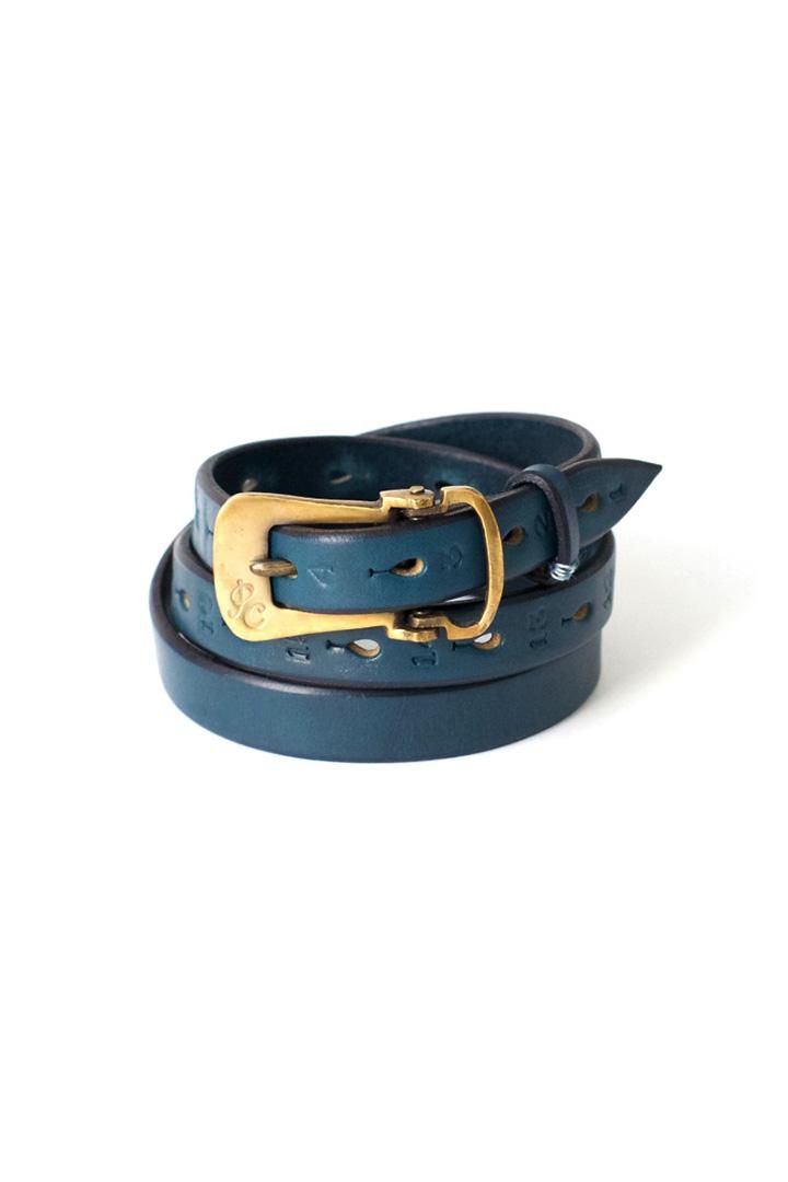 Porter Classic - LEATHER BELT NARROW - BLUE ポータークラシック ...