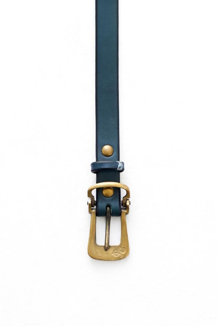 Porter Classic LEATHER BELT NARROW BLUE