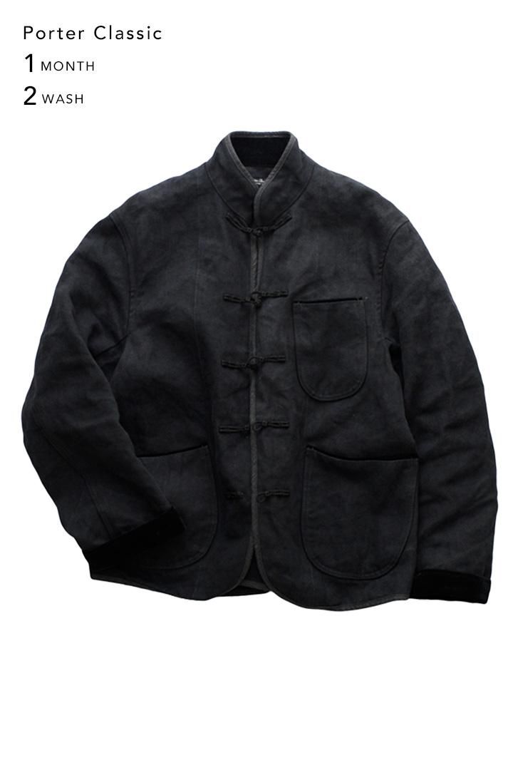 Porter Classic - PC7 CANVAS CHINISE JACKET - BLACK ポーター Porter Classic - PC7 CANVAS CHINISE JACKET - BLACK ポーター