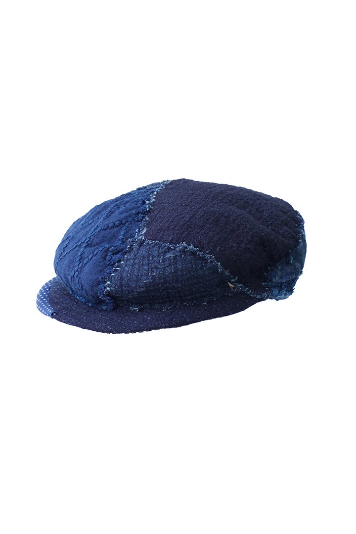 Porter Classic 刺し子 ブルーのベレー帽-