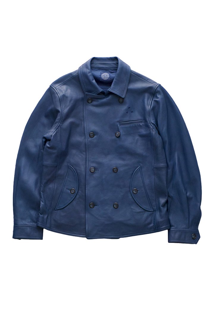Porter Classic - SHEEP LEATHER DOUBLE JACKET - BLUE - ポーター 