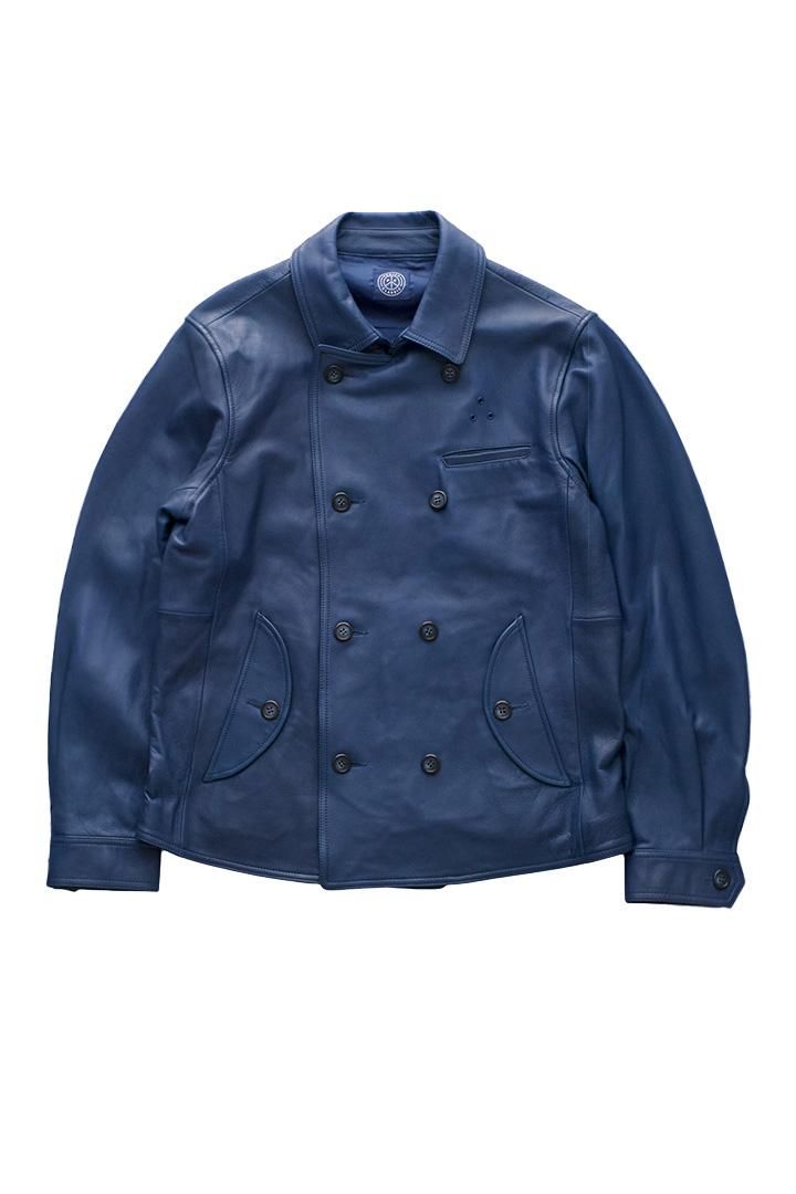 Porter Classic - SHEEP LEATHER DOUBLE JACKET - BLUE - ポーター