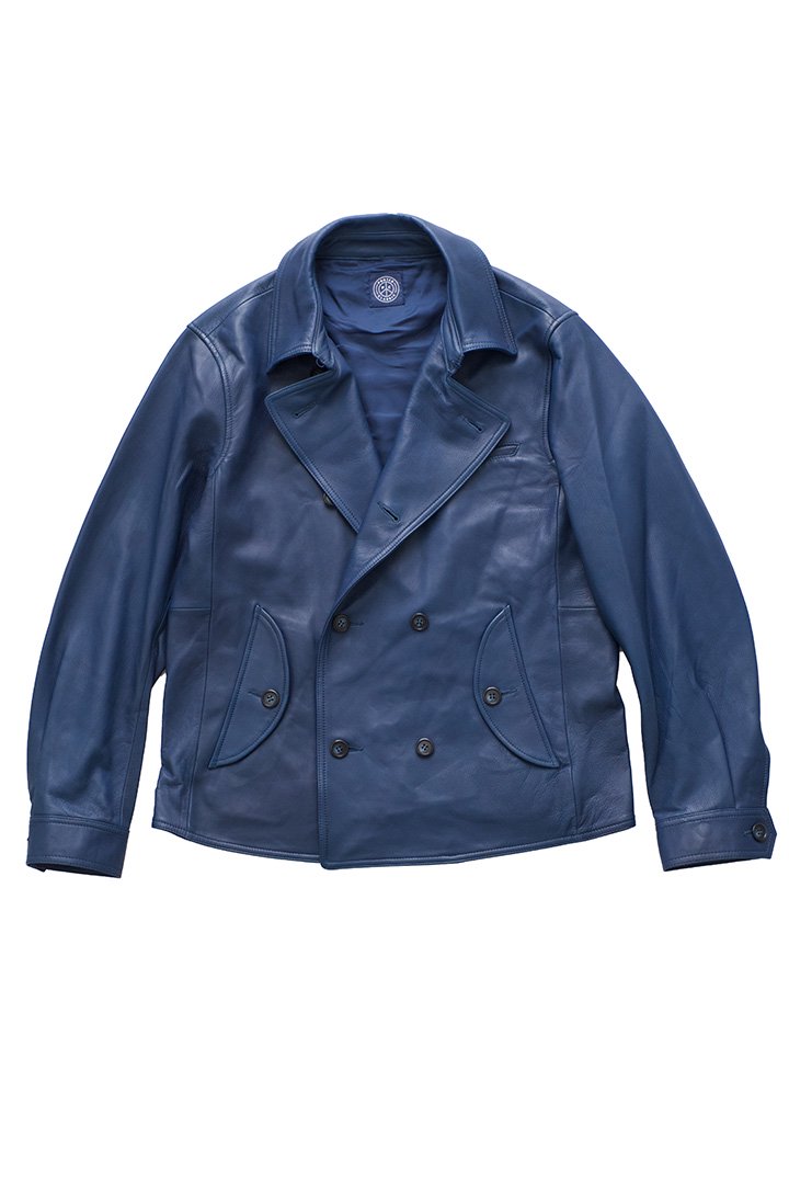 Porter Classic - SHEEP LEATHER DOUBLE JACKET - BLUE - ポーター 