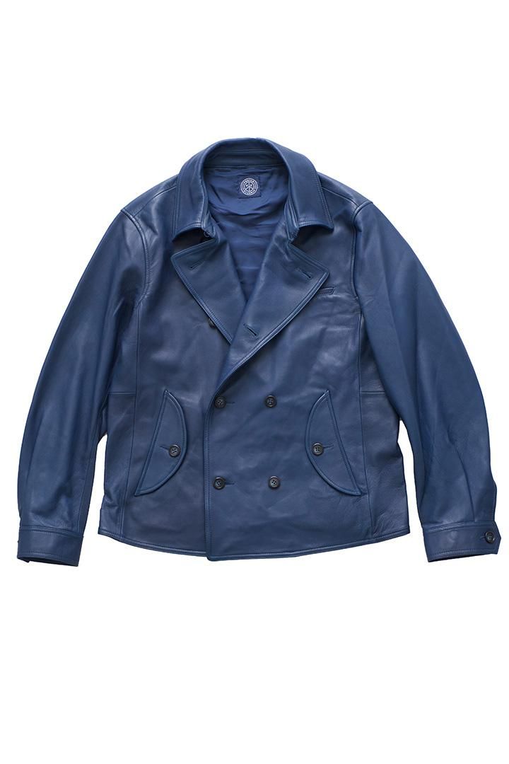 Porter Classic - SHEEP LEATHER DOUBLE JACKET - BLUE