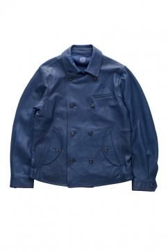 Porter Classic - SHEEP LEATHER DOUBLE JACKET - BLUE