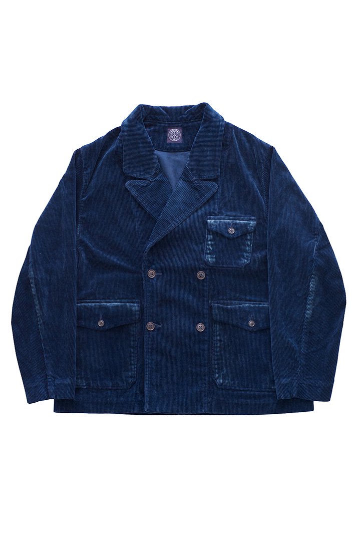 Porter Classic - CORDUROY TAILORED DOUBLE JACKET - BLUE ポーター 
