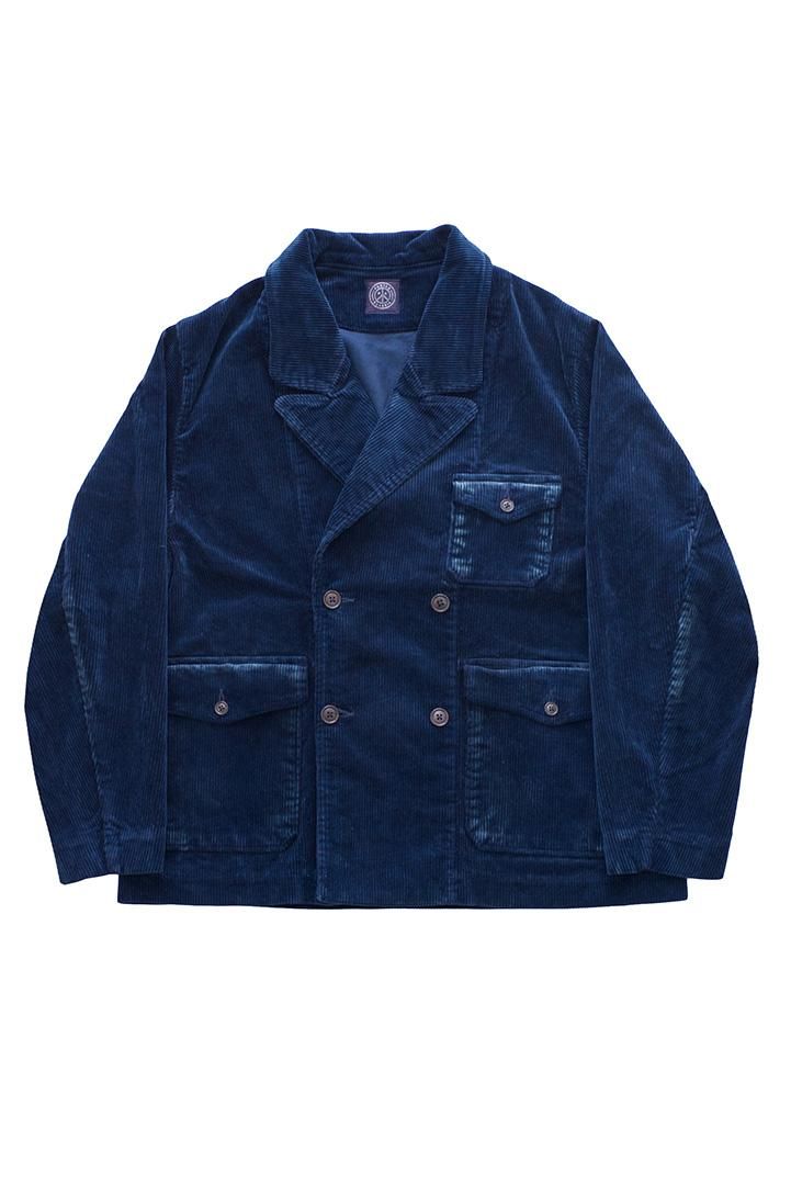 Porter Classic - CORDUROY TAILORED DOUBLE JACKET - BLUE 