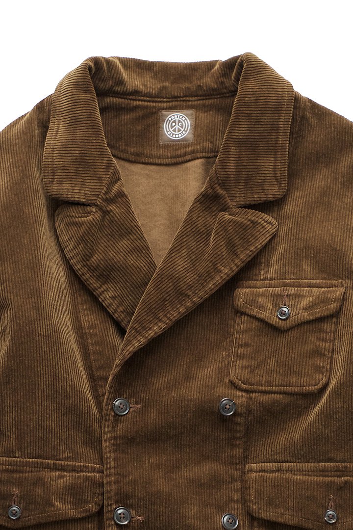 Porter Classic - CORDUROY TAILORED DOUBLE JACKET - GOLDEN BROWN 