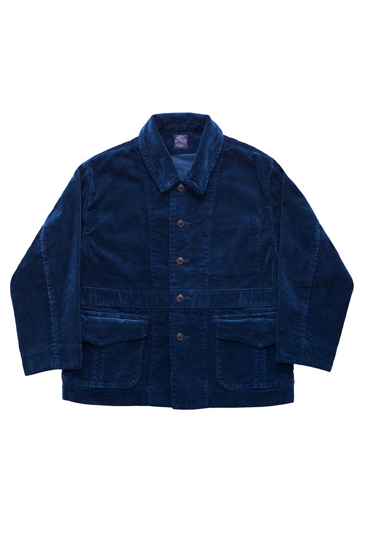 Porter Classic - CORDUROY NORFOLK JACKET - BLUE ポータークラシック