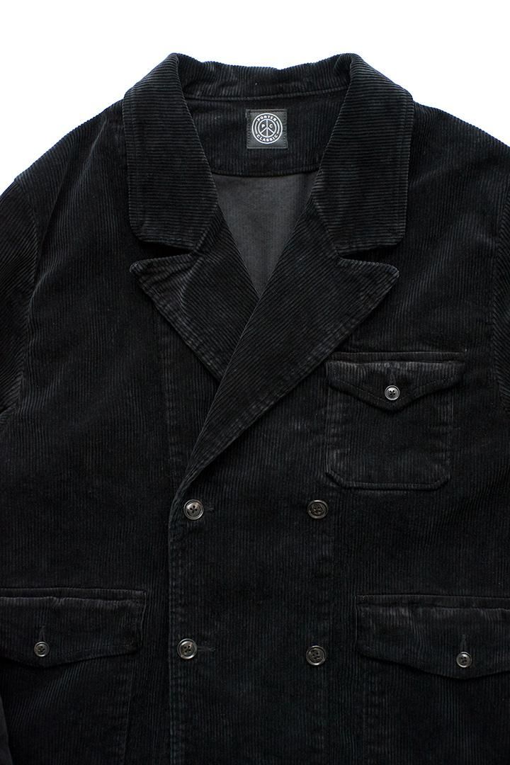 Porter Classic - CORDUROY TAILORED DOUBLE JACKET - BLACK 