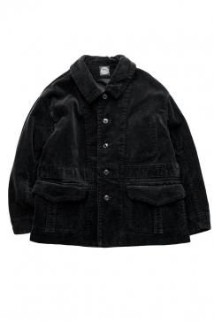 Porter Classic - CORDUROY TAILORED DOUBLE JACKET - BLACK 